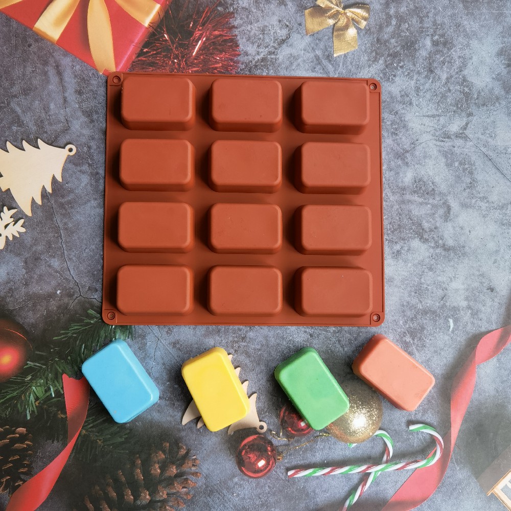 Candle Making Easy - 12 Cavity Square Silicone Soap Mold
