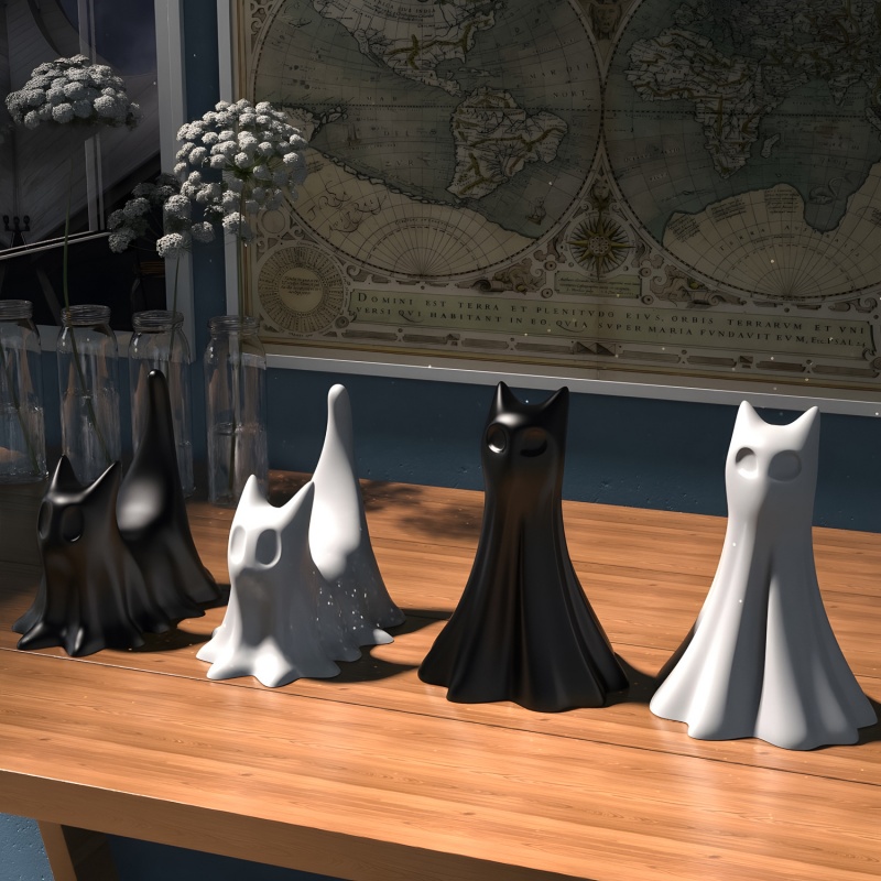 Ghost Cat Halloween Desktop Or - đánh giá và giá Candle Making Equipment