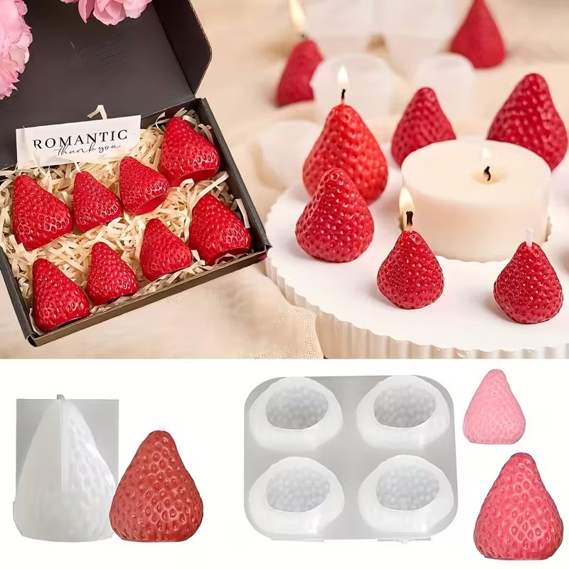 Strawberry Silicone Candle Mol - đánh giá và giá Candle Making Equipment